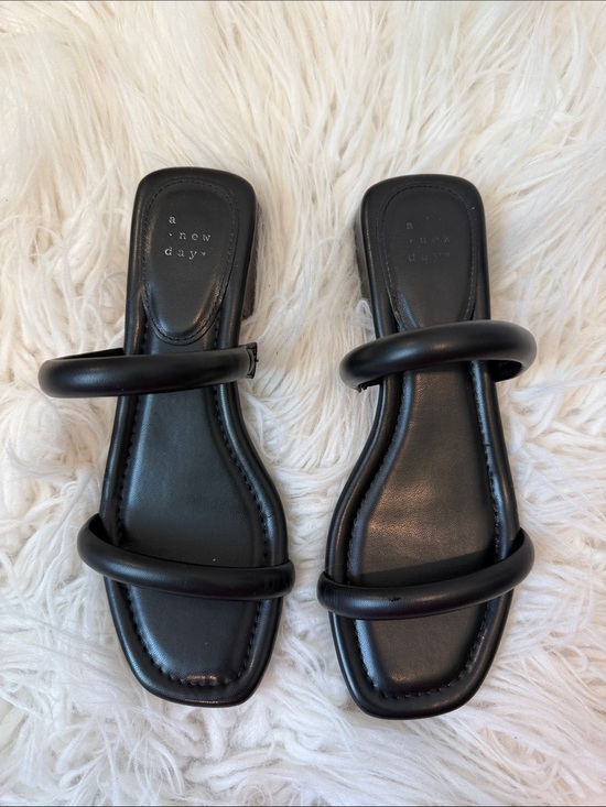 a new day Shoes - a new day Black Padded Double-Strap Slide Sandals